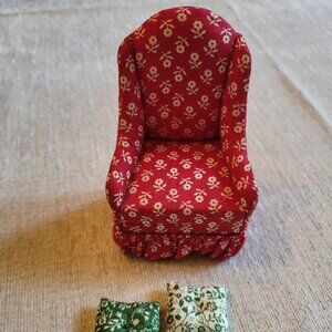 Artisan d. Anne Ruff Miniature Armchair with Pillows